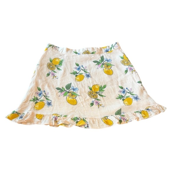 Sadie& Sage Floral/Lemon Print Skirt with Ruffle Hem - Picture 2 of 3